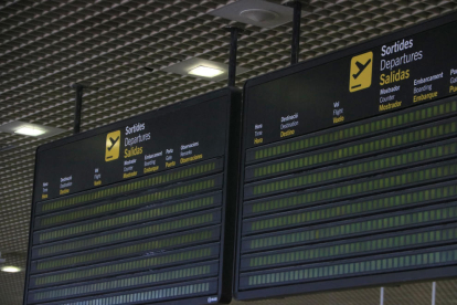 Panell Informatiu de l'aeroport de Reus.