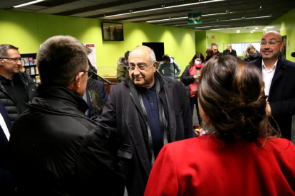 El conseller Joaquim Nadal durant la visita al Campus Terres de l'Ebre de la URV, a Tortosa.