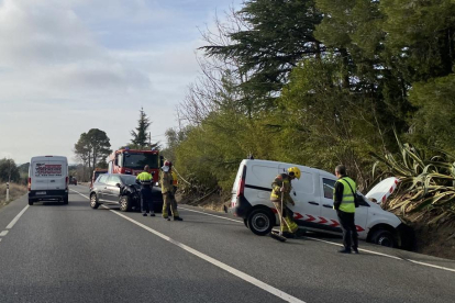Imagen del accidente en la N-240 en Valls.
