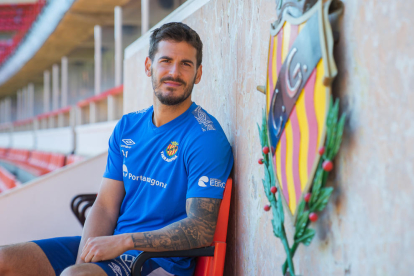 El capità del Nàstic, Joan Oriol, al Nou Estadi Costa Daurada, ahir.