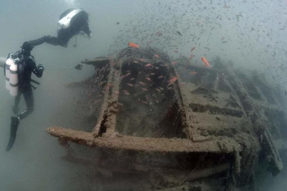 Imagen de una de las naves hundidas encontradas en el Mar del Ebro.