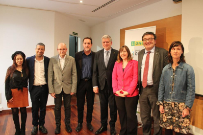 Pau Ricomà con el nuevo equipo directivo de la ONCE con Josep Vilaseca como director.