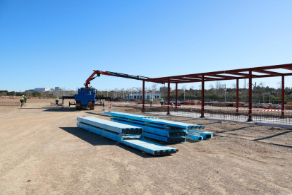 Obras de la nueva estación de tren de Salou-PortAventura.