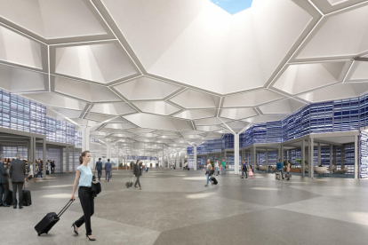 Una imatge virtual del futur de l'interior de la terminal.