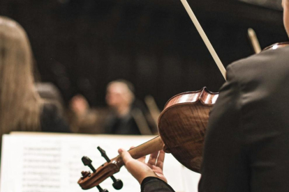 Violinista de l'Orquestra de la URV.