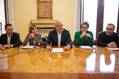 Carles Pellicer durant la presentació de la memòria del mandat.