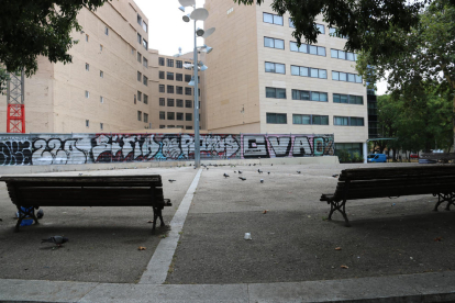 La plaça on es va trobar el cos sense vida.