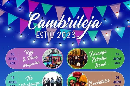 Cartel de la programación de Cambrileja en verano.