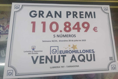 Imagen del premio repartido en la librería TRT de Pere Martell.