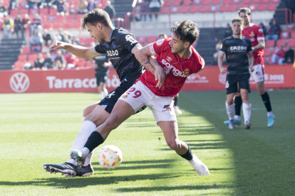 Marc Álvarez en el partido del Nàstic ante la Real Sociedad B esta temporada.