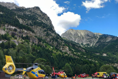 El dispositiu de recerca que es va organitzar per trobar l'excursionista a la Vall de Boí..