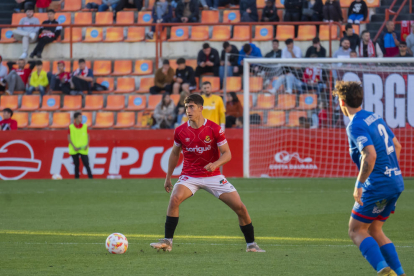 Marc Montalvo durant el partit contra el Calahorra aquesta temporada.