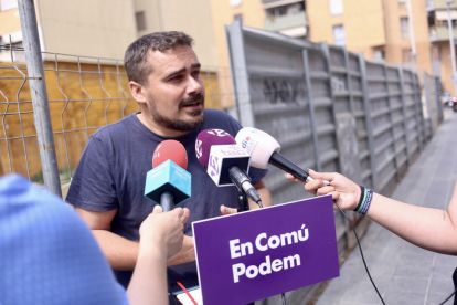 Jordi Collado durant la seva intervenció davant la premsa.