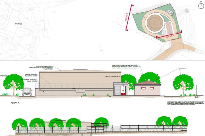 Imagen de los planos del nuevo depósito comarcal de abastecimiento de agua.