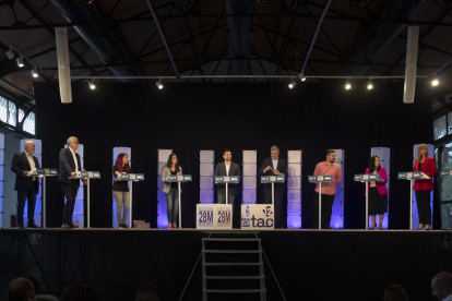 Los candidatos a la alcaldía de Tarragona durante el debate coorganizado por Diari Més y TAC12.