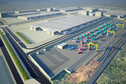 Imagen virtual de la segunda fase de las obras de la PortTarragona Terminal Guadalajara-Marchamalo.