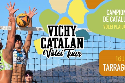 Cartel del Campeonato de Cataluña de Voley Playa Vichy Catalan.