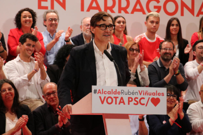 El primer secretari del PSC, Salvador Illa, en l'acte final de campanya dels socialistes a Tarragona.
