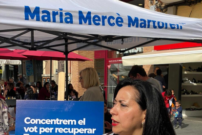 Maria Mercè Martorell durant la seva intervenció als mitjans.