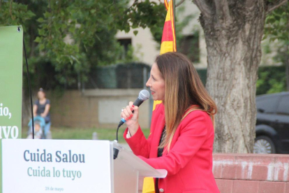 Acto político de campaña de Vox en la plaza de Andalucía de Salou.