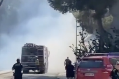 Imatge de l'incendi a Sant Salvador.