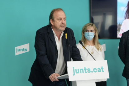 Quim Jubert, en una roda de premsa del seu partit.