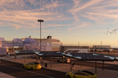 Imatge virtual de la nova zona logística del Moll de Balears del Port de Tarragona.
