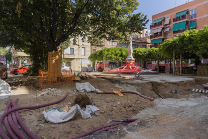 Imagen de julio de los trabajos en la plaza de Víctor.