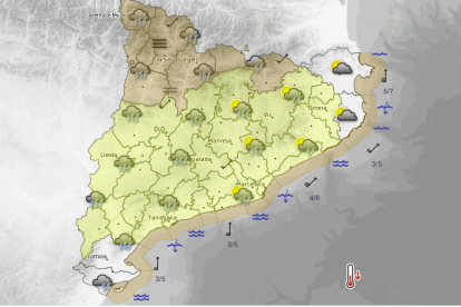 Previsió del Meteocat per dijous a la tarda.