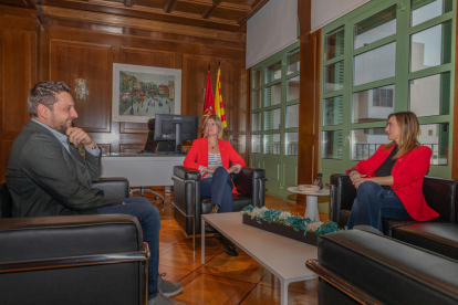 Imatge de la reunió celebrada ahir a la Diputació de Tarragona entre Rubén Viñuales, Noemí Llauradó i Sandra Guaita.