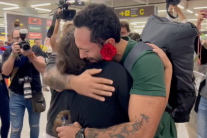 Valtònyc aquest matí a l'aeroport de Palma.