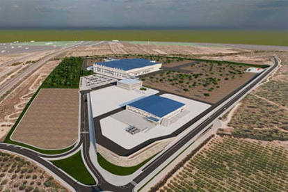 Imatge aèria de com serà la futura fàbrica de Lotte Energy Materials.