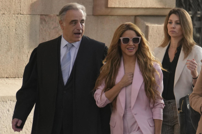 La cantant Shakira en arribar a l'Audiència de Barcelona.