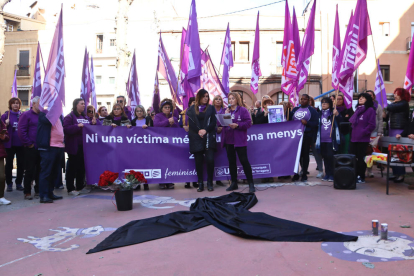 Imatge de la concentració dels sindicats en motiu del 25-N, aquest divendres a Tarragona.