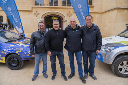 Andreu Palomares, Javier Martin, Demetrio Marzo i Jose Antonio García en la presentació dels dos equips ahir al Castell de Vila-seca.