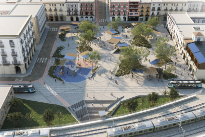 Render del projecte de transformació de la plaça dels Carros previst pel Port de Tarragona.