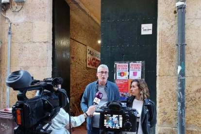 Sergi Saladié i Laia Estrada, ahir, a la trobada de la militància de la CUP a Tarragona.