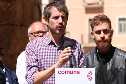 El ministre de Cultura, Ernest Urtasun, durant un acte de campanya de Comuns Sumar a Tarragona.