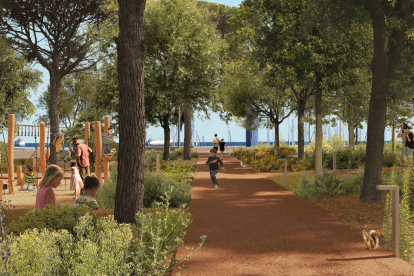 Render de la futura zona de joc del Parc del Port.