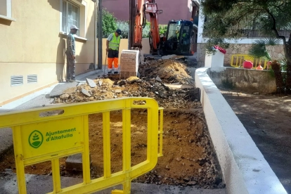 Actuació que s'està realitzant a la plaça Major.