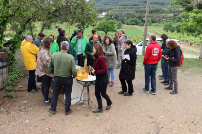 Representants agraris i forestals al 'Biodistricte zona +500', situat al Pla de Manlleu, a Aiguamúrcia.