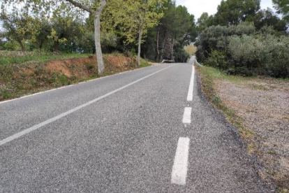 Carretera T-321 abans de l'inici de les obres.