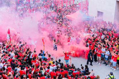 Imatges prèvies al partit entre el Nàstic i el Málaga