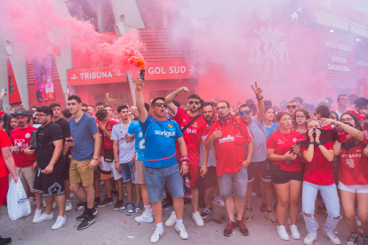 Imatges prèvies al partit entre el Nàstic i el Málaga