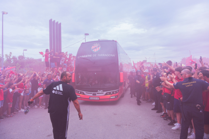 Imatges prèvies al partit entre el Nàstic i el Málaga