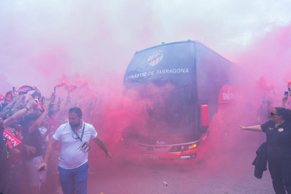 Imatges prèvies al partit entre el Nàstic i el Málaga