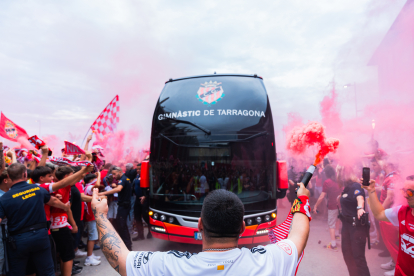 Imatges prèvies al partit entre el Nàstic i el Málaga