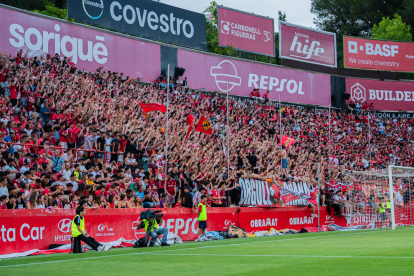 Imatge del partit entre el Nàstic i el Málaga