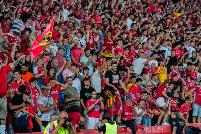 Imatge del partit entre el Nàstic i el Málaga