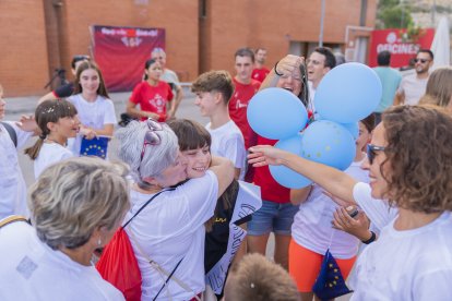 Imatge de l'acte de rebuda a la tricampiona Carla Plana.